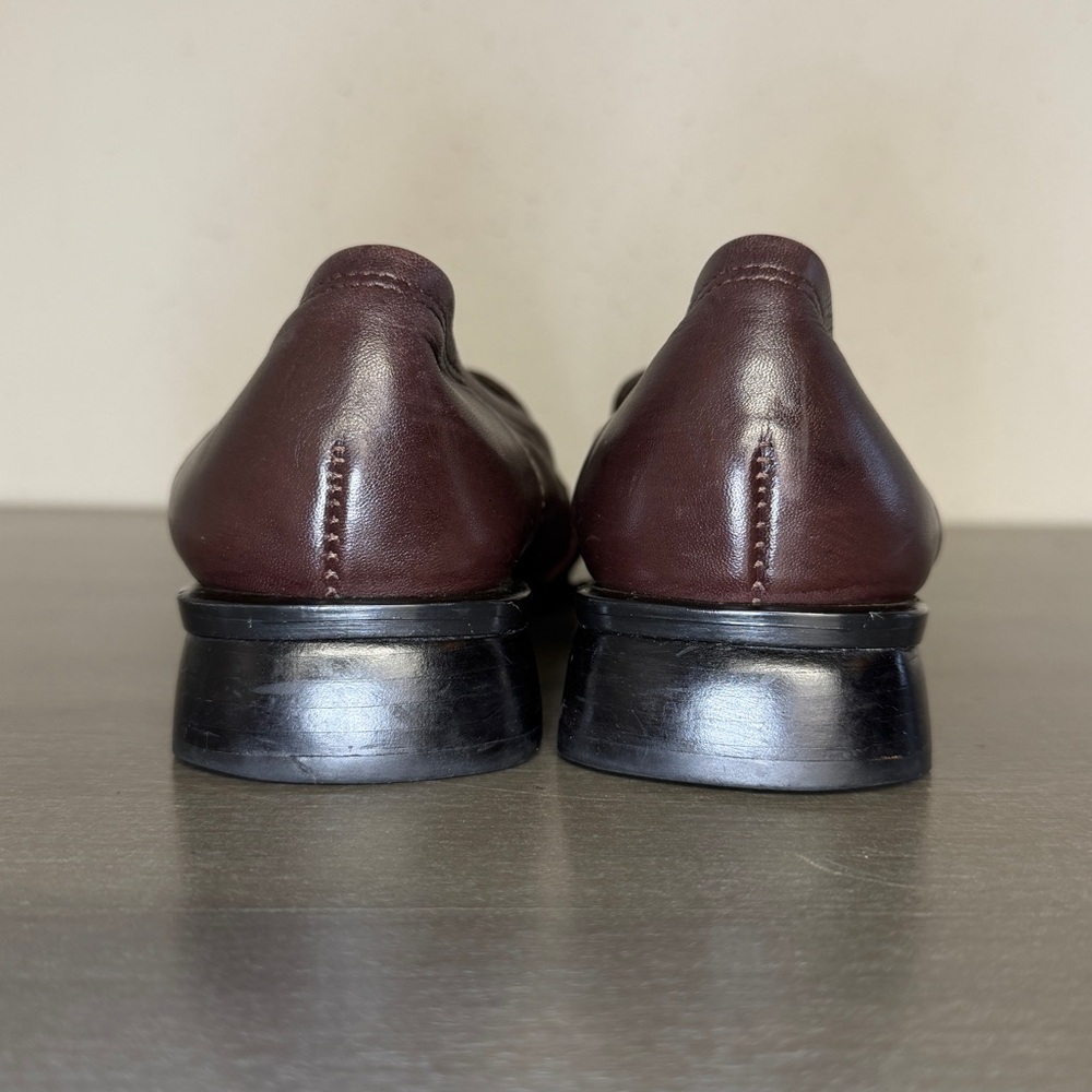 Calico Porter Brown Leather Square Toe Block Heel Loafers Women's Size 6.5 M - Picture 5 of 9